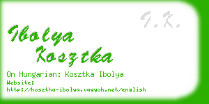 ibolya kosztka business card